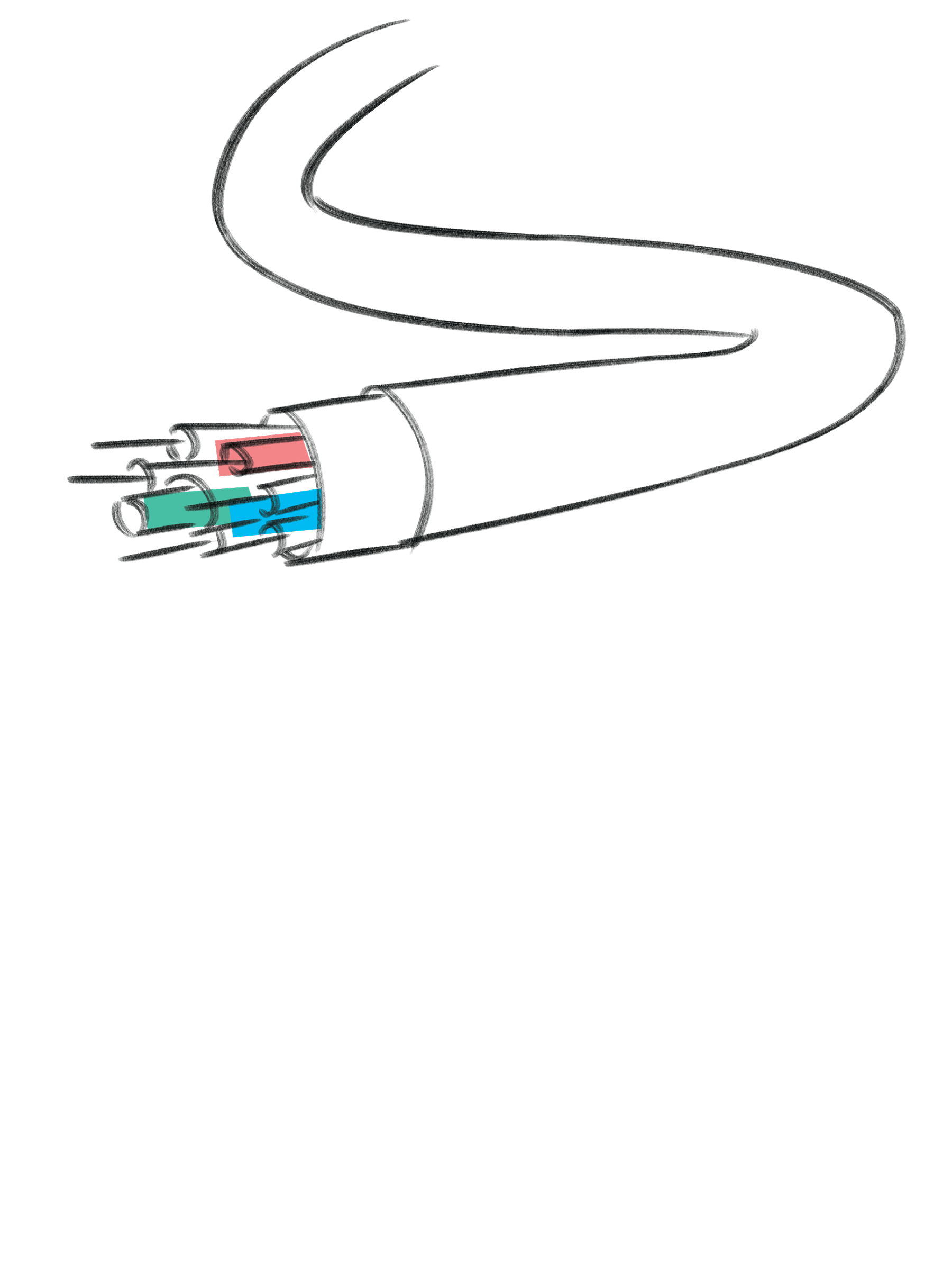 Sketch of a fibre-optic cable